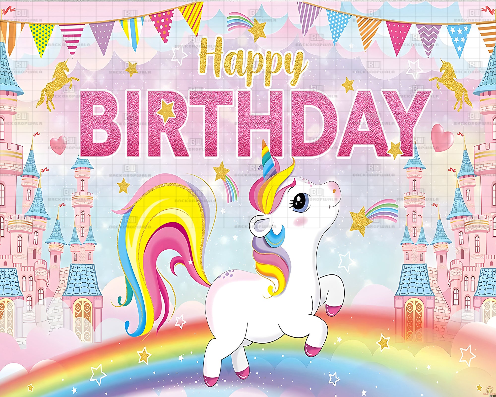 Rainbow Dreams Birthday Theme Event Backdrop