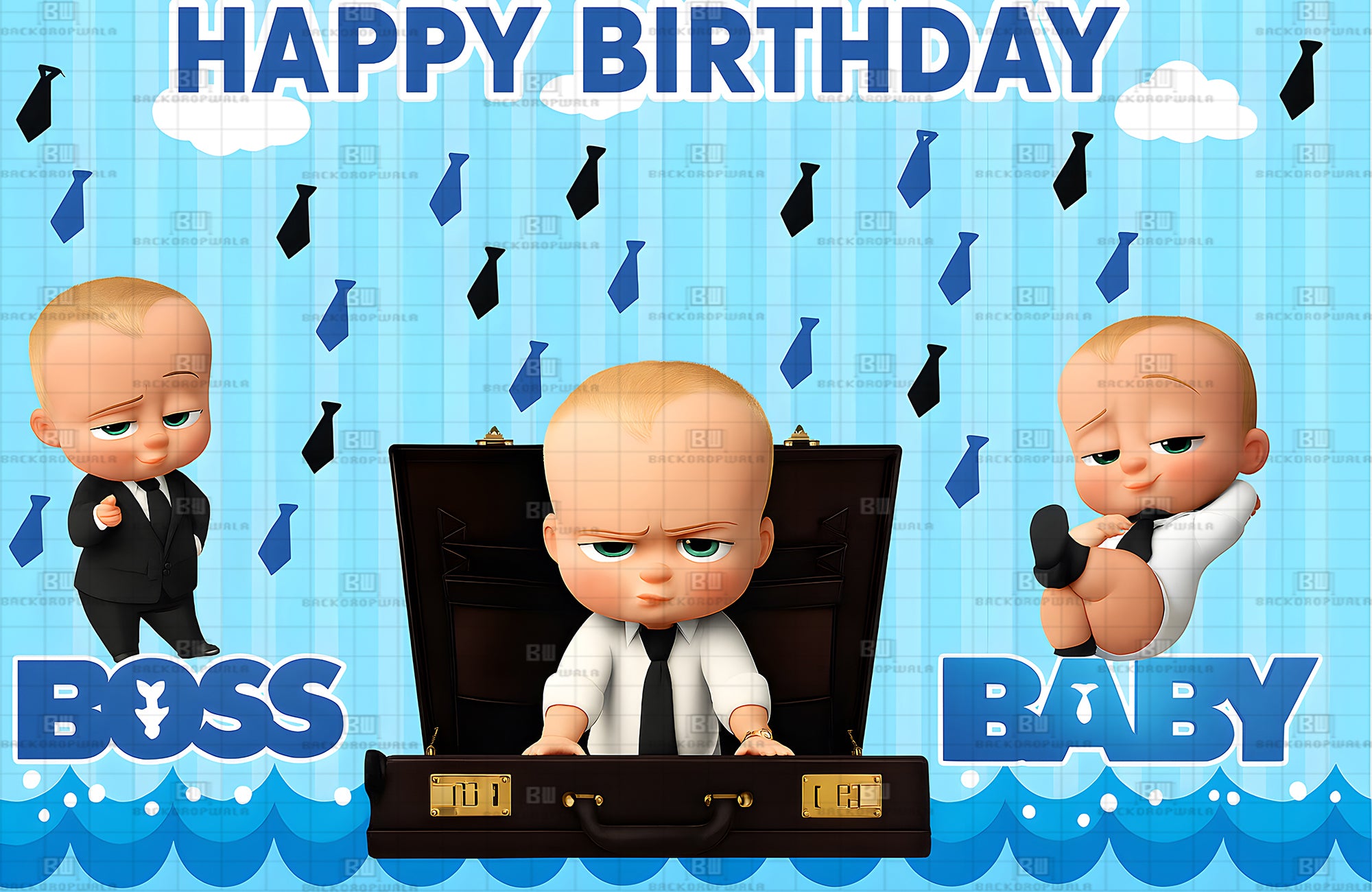 Boss Baby Birthday Theme Event Backdrop