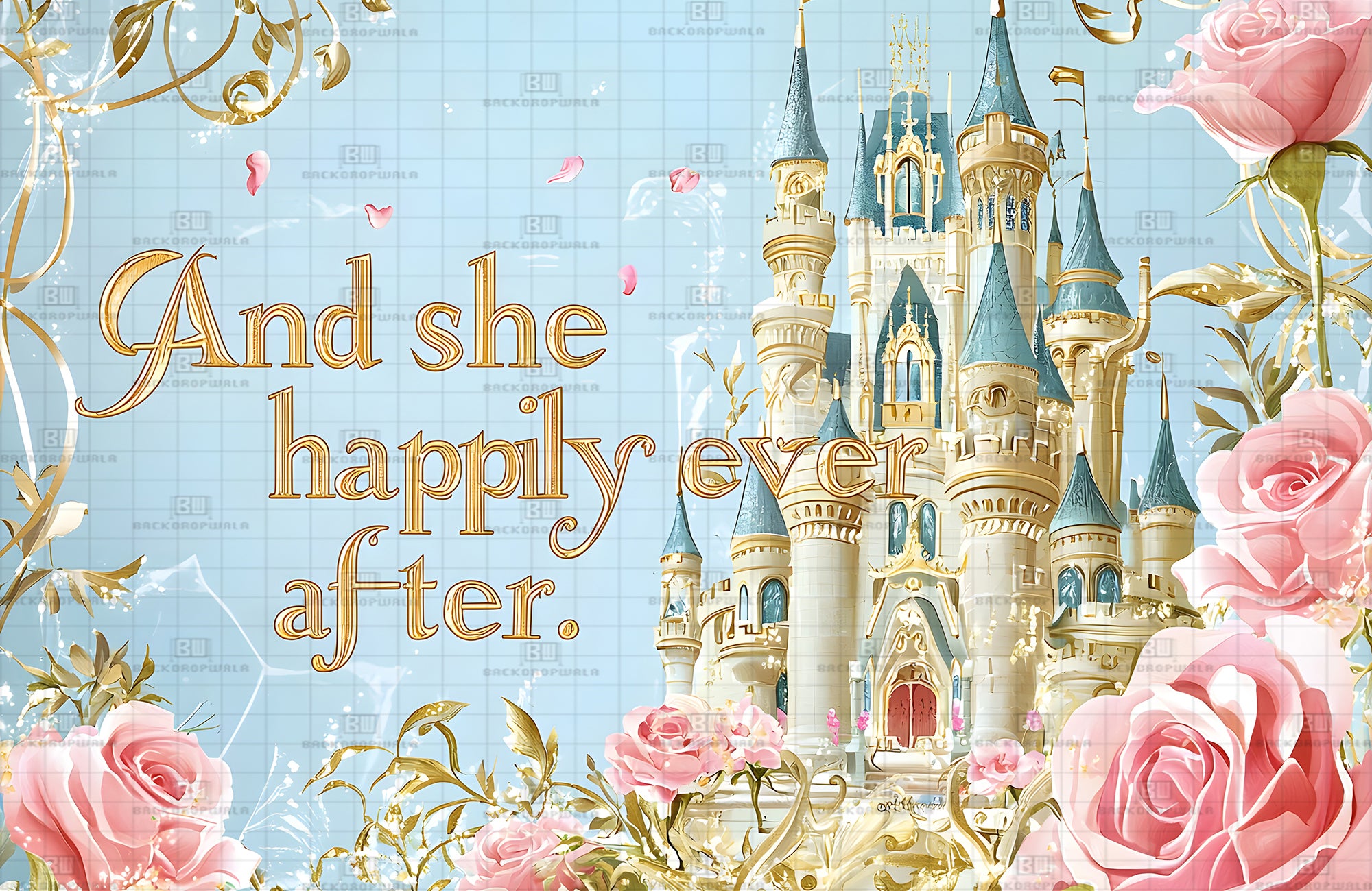 Castle Birthday Theme Event Backdrop