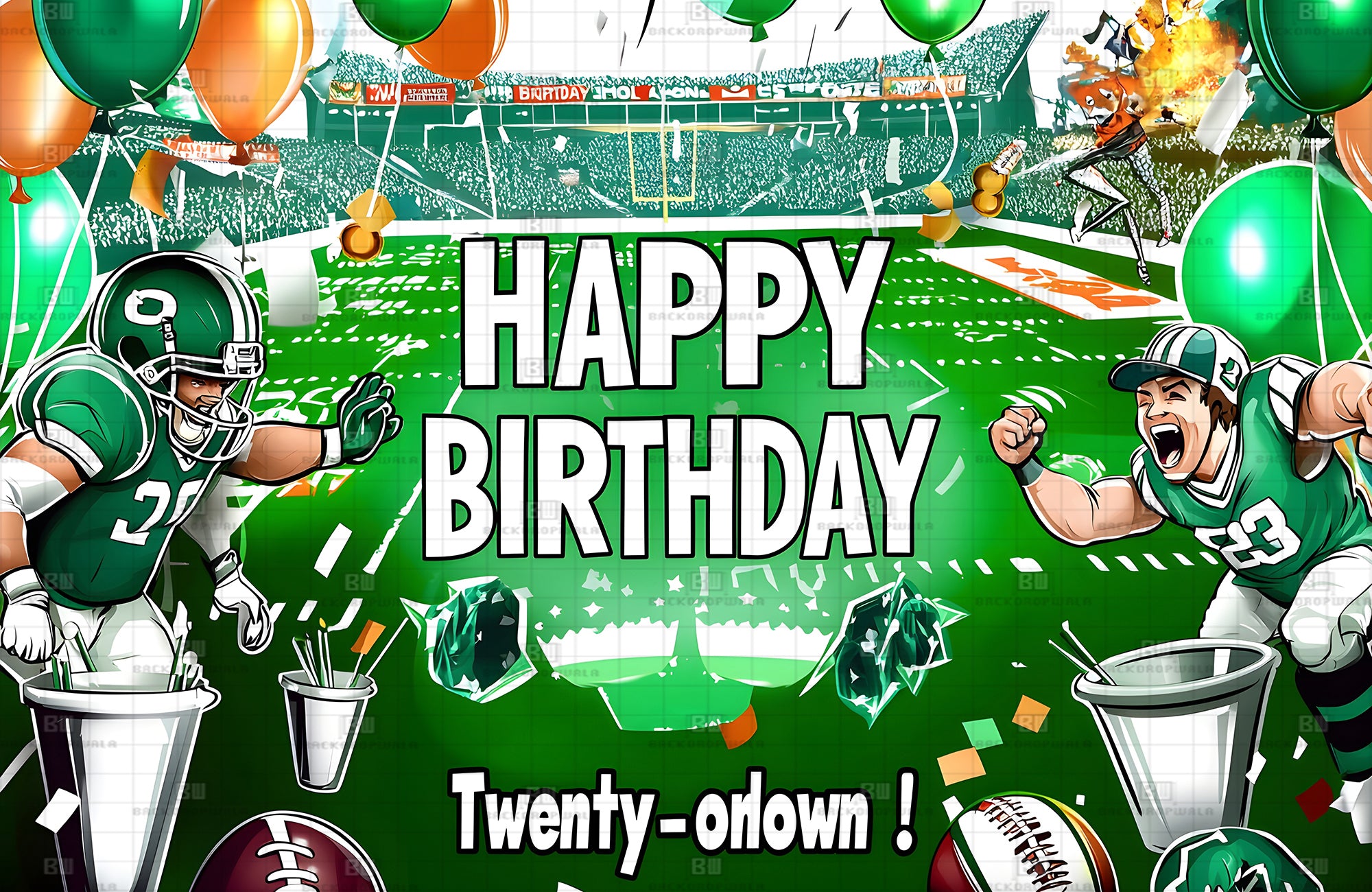 Base Ball Birthday Theme Event Backdrop