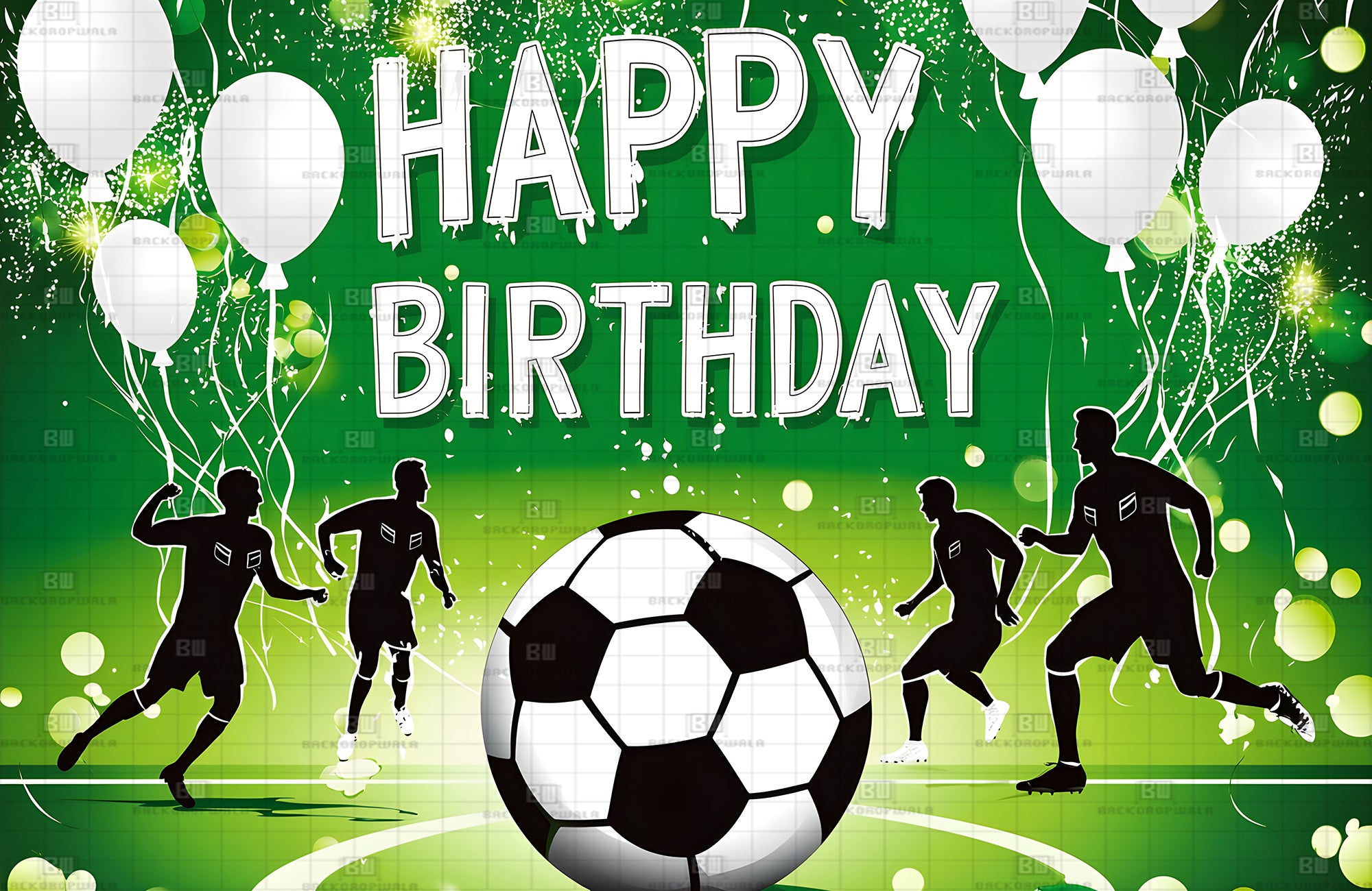 Football Birthday Theme Event Backdrop