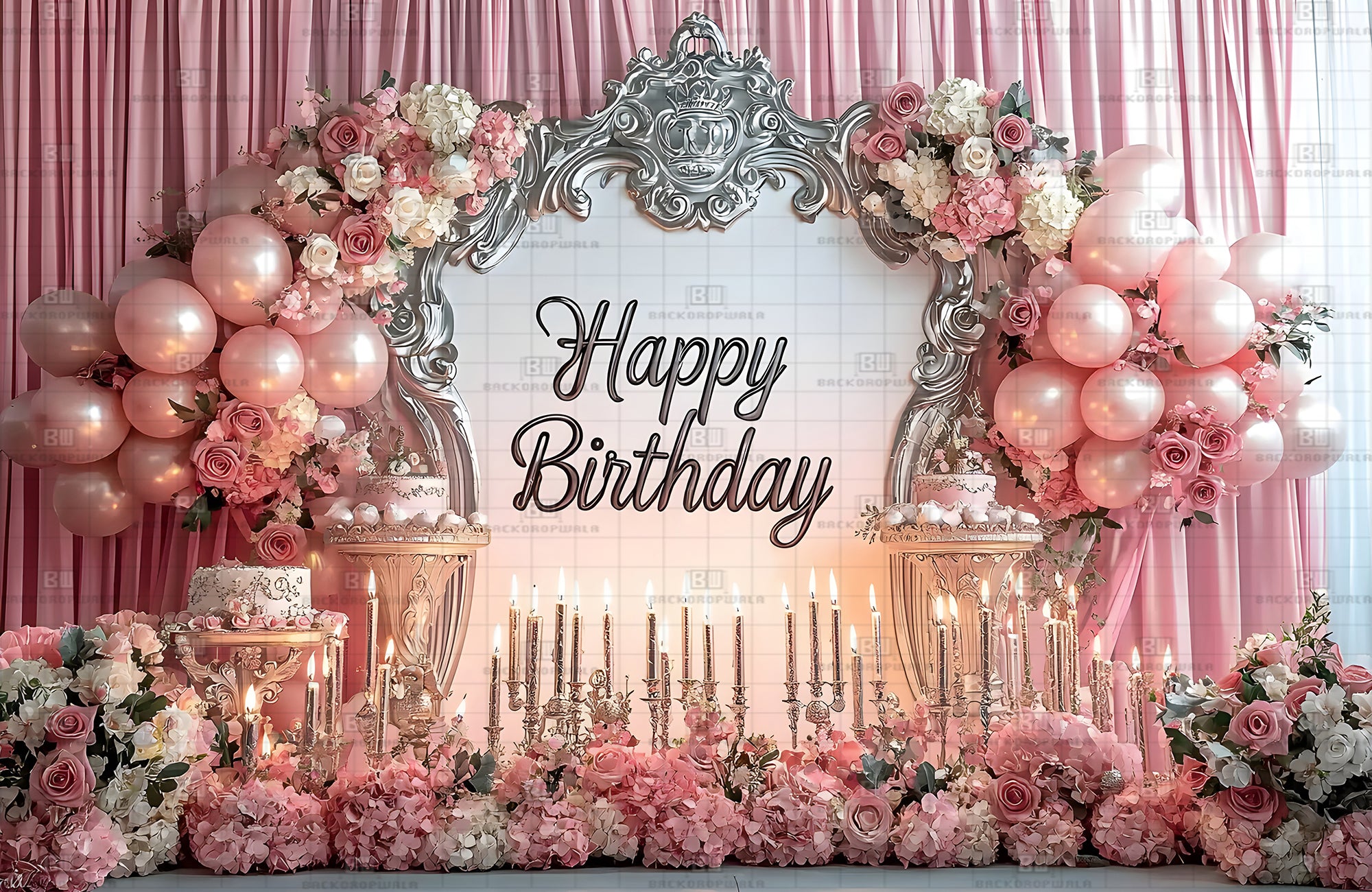 A Vintage Victorian Birthday Theme Event Backdrop