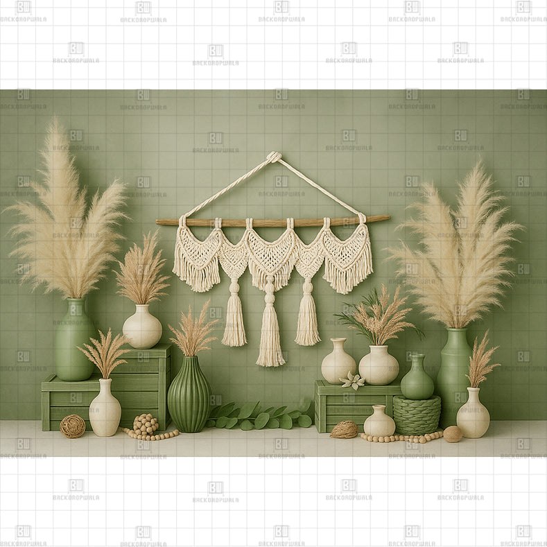 Macrame Bloom Printed Baby Backdrop
