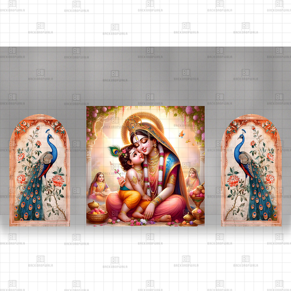Yashoda and Krishna Celebration Backdrop