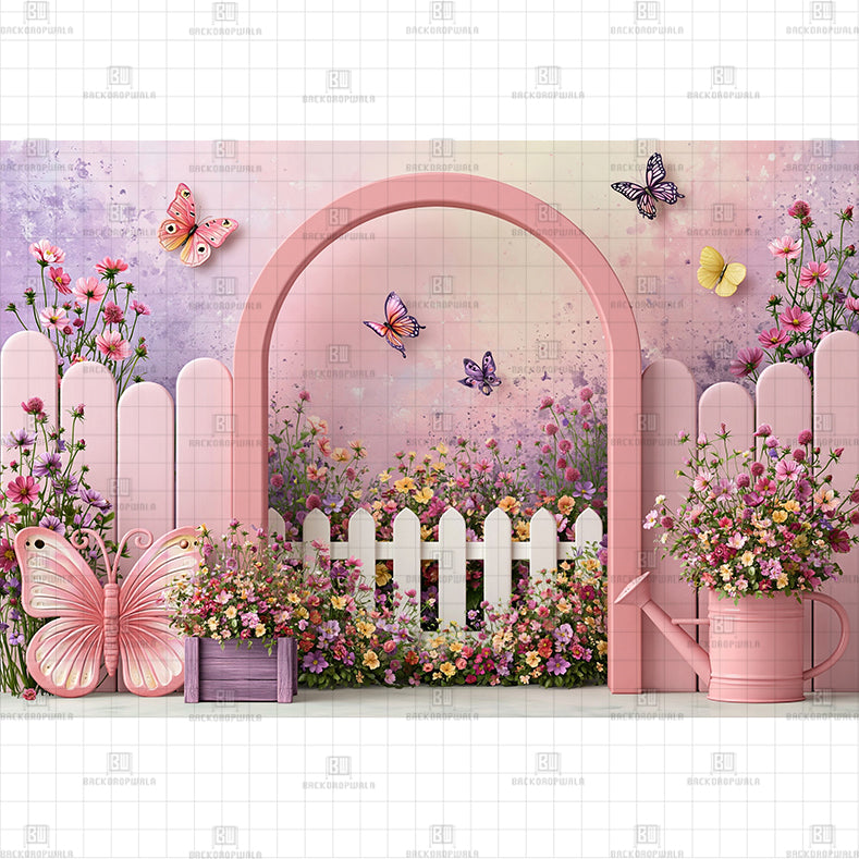 Purple Wings Printed Baby Backdrop