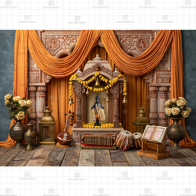 Harmonies of Devotion Ekadashi Printed Baby Backdrop