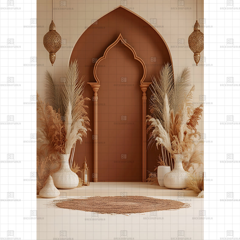 Moroccan Golden Arch Backdrop Printed Maternity Backdrop