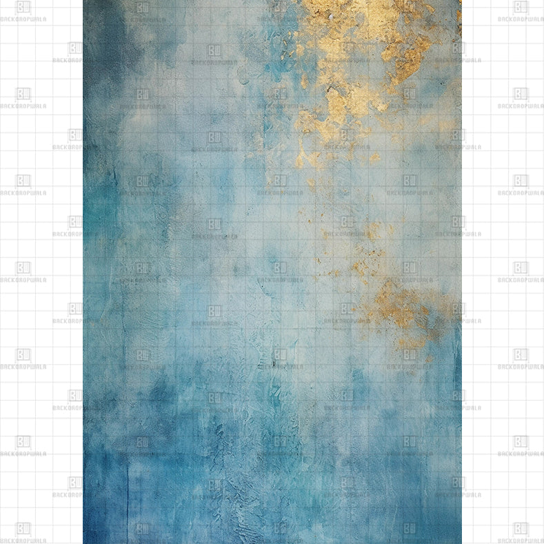 Blue and Gold Watercolor Texture Printed Product Backdrop