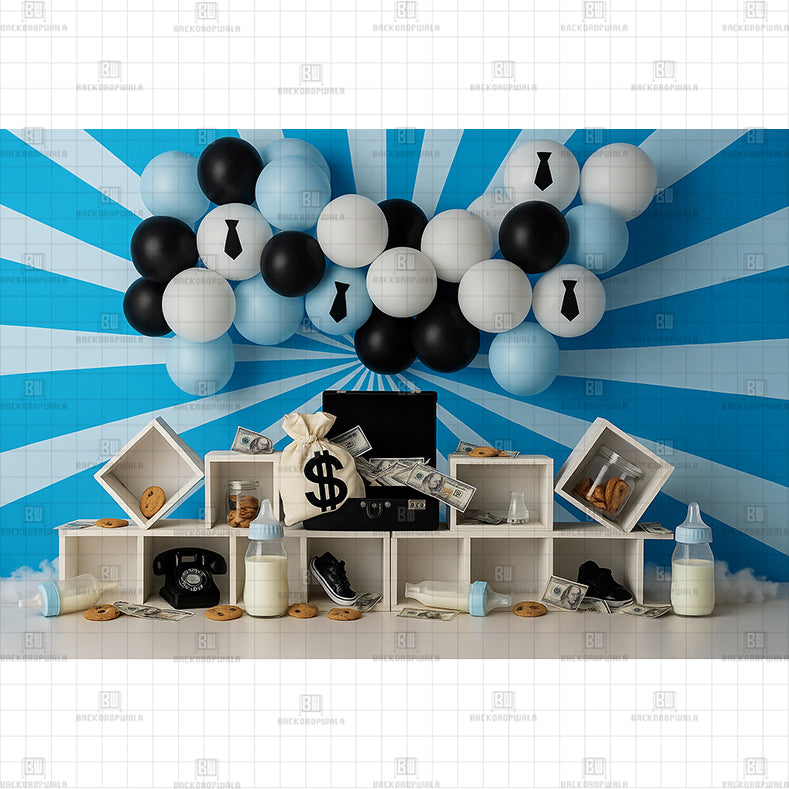 Money Mania Boss Baby Printed Baby Backdrop