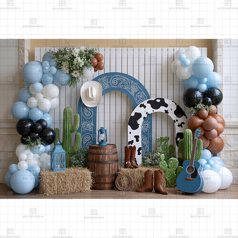 Rustic Ranch Door Printed Baby Backdrop