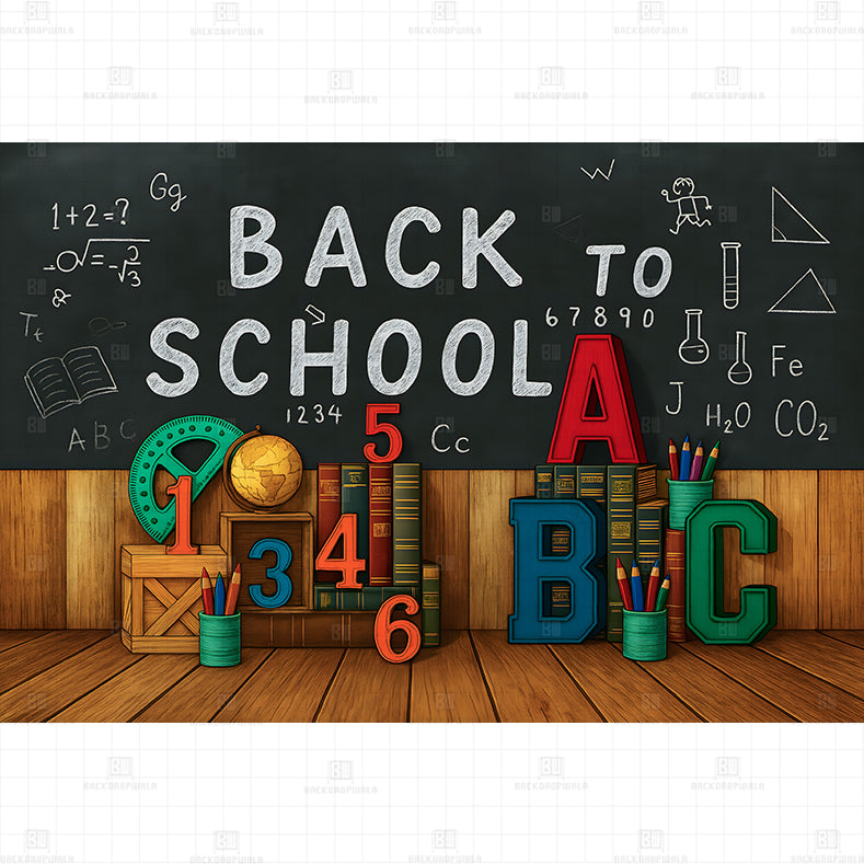 Back To School printed Baby Backdrop