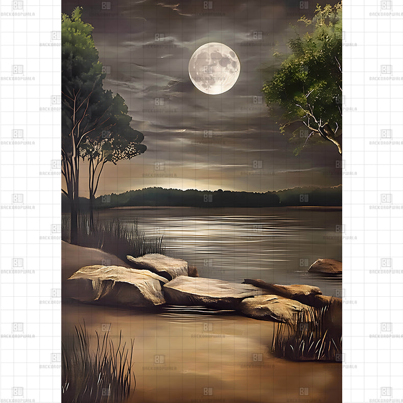 Moonlit Lake Backdrop Printed Maternity Backdrop
