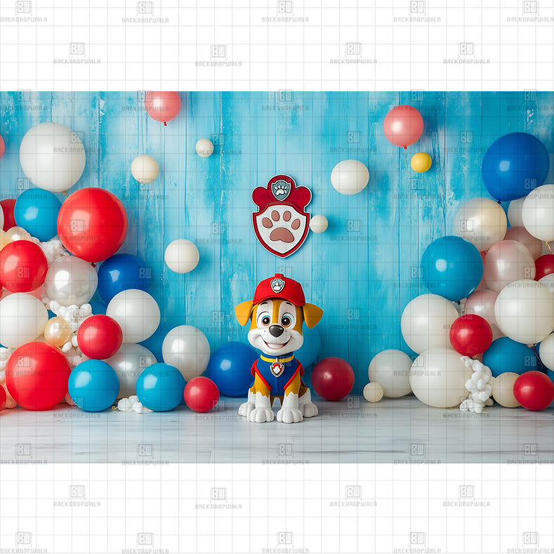 Paw Patrol Party Printed Baby Backdrop
