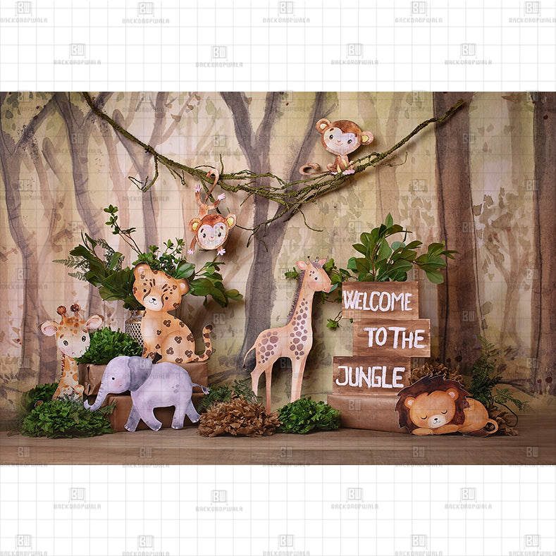 Welcome To The Jungle Printed Baby Backdrop