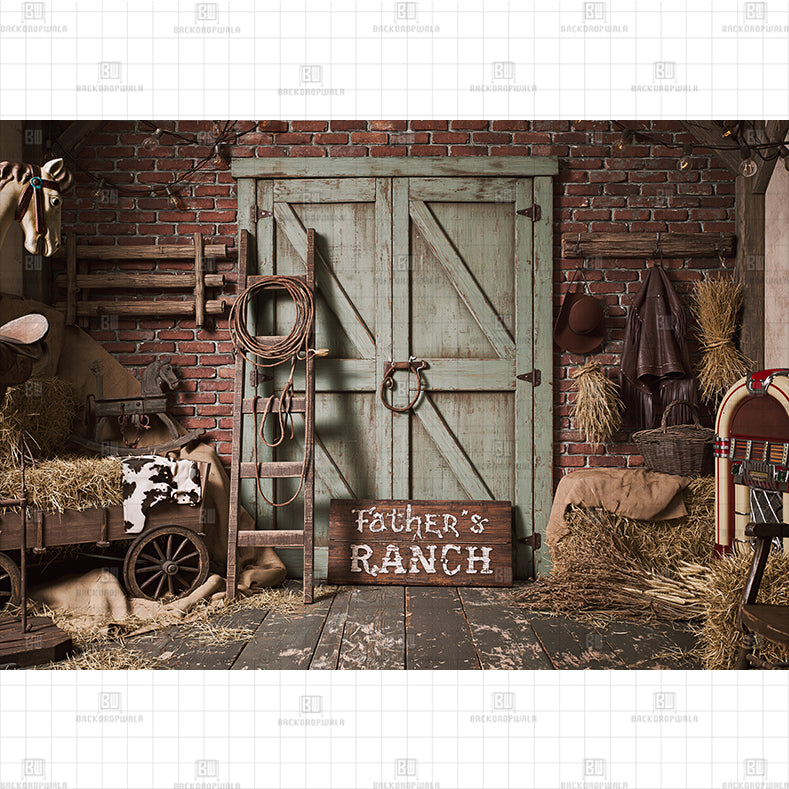 Cowboy Party Printed Baby Backdrop