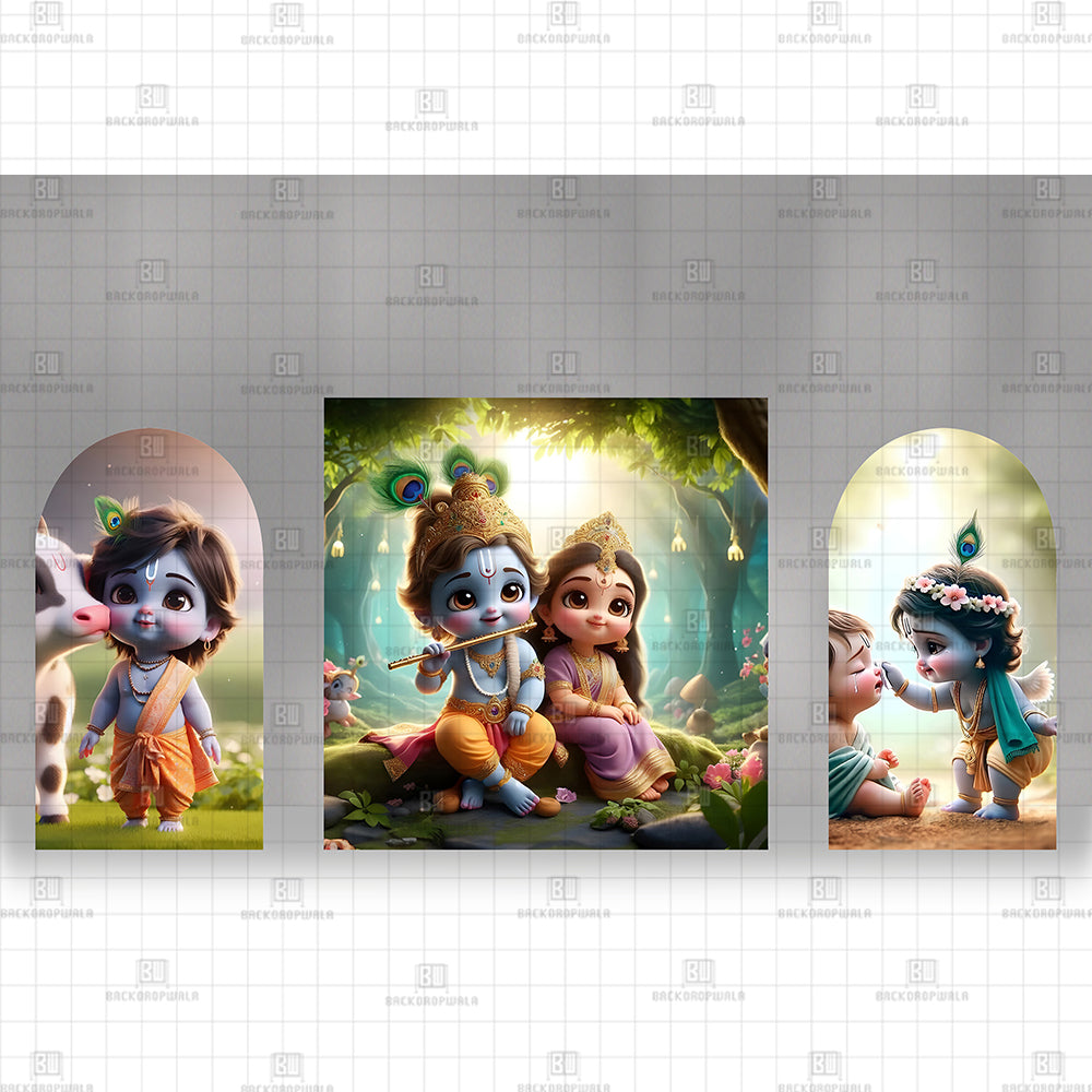 Vrindavan Wonderland Printed Event Backdrop