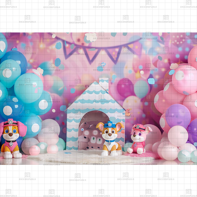 Paw Patrol Party Printed Baby Backdrop