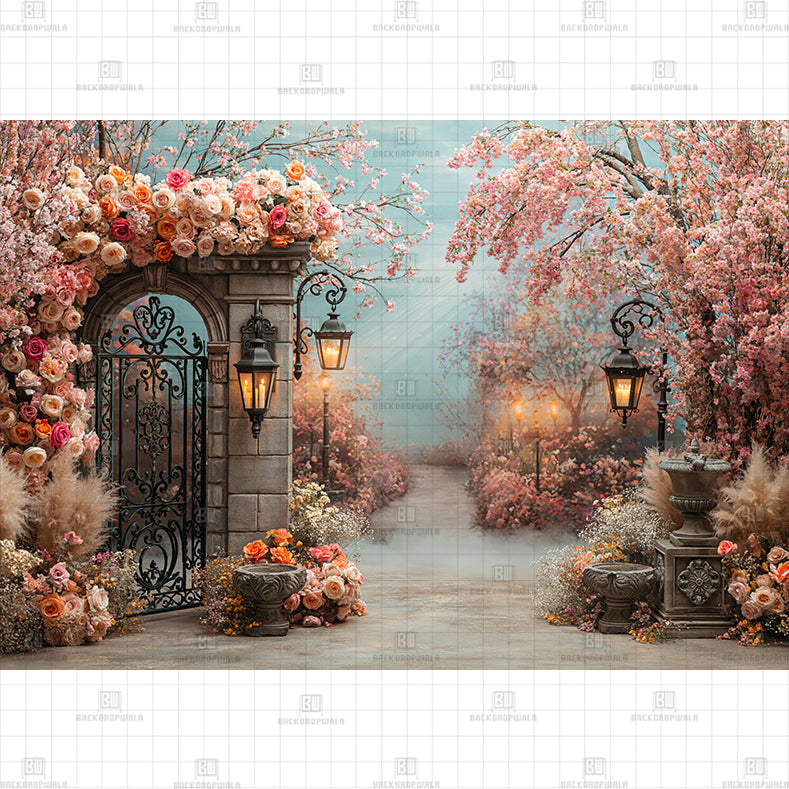Floral Window Printed Baby Backdrop