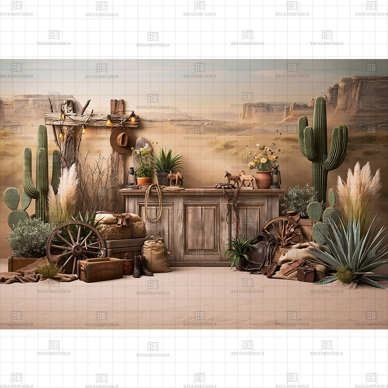 Rustic Cowboy Dessert Printed Baby Backdrop