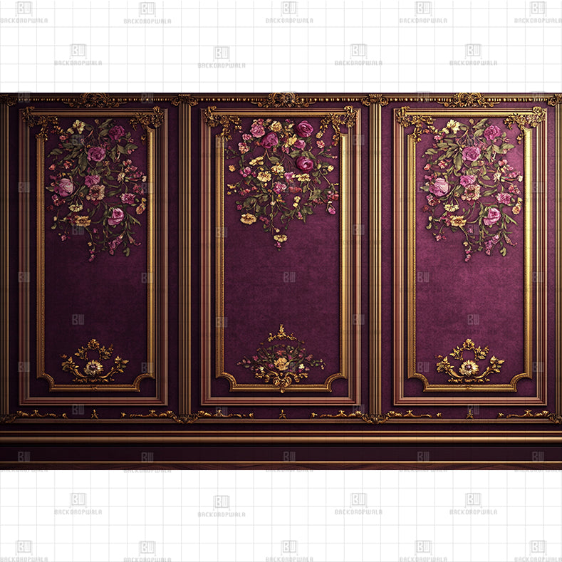 Royal Wall Paneling backdrop Printed Baby Backdrop