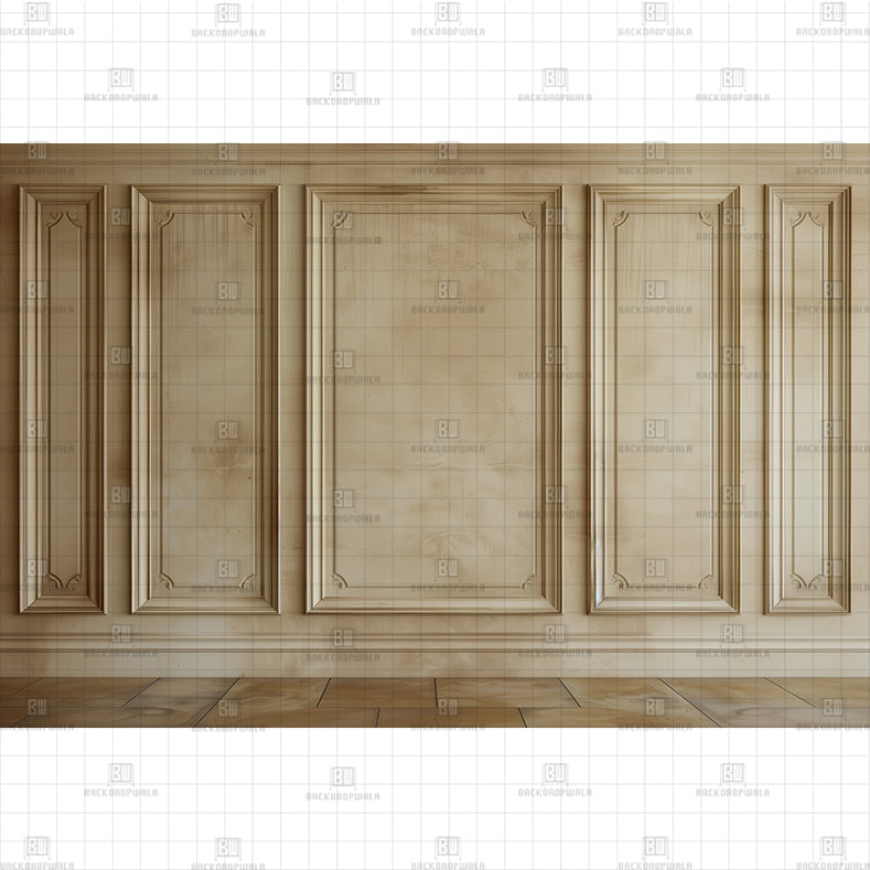 Elegant White Boiserie backdrop Printed Baby Backdrop