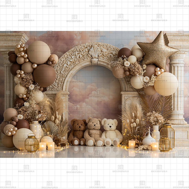 Woodland Friends Birthday Printed Baby Backdrop