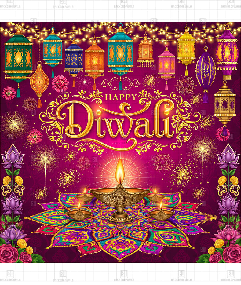 Swarna Deepam Printed Diwali Decoration Backdrop
