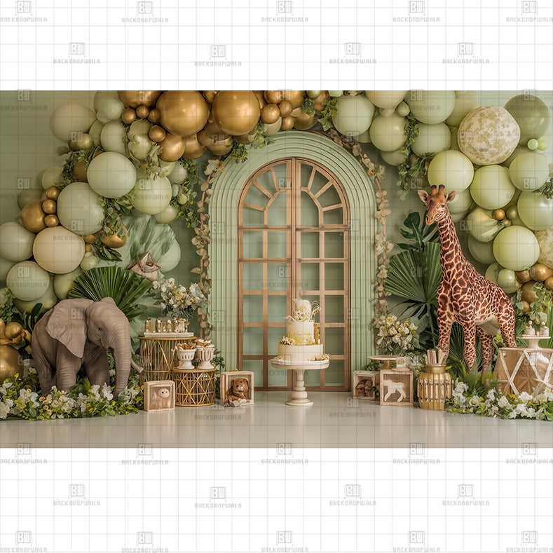 Woodland Friends Birthday Printed Baby Backdrop