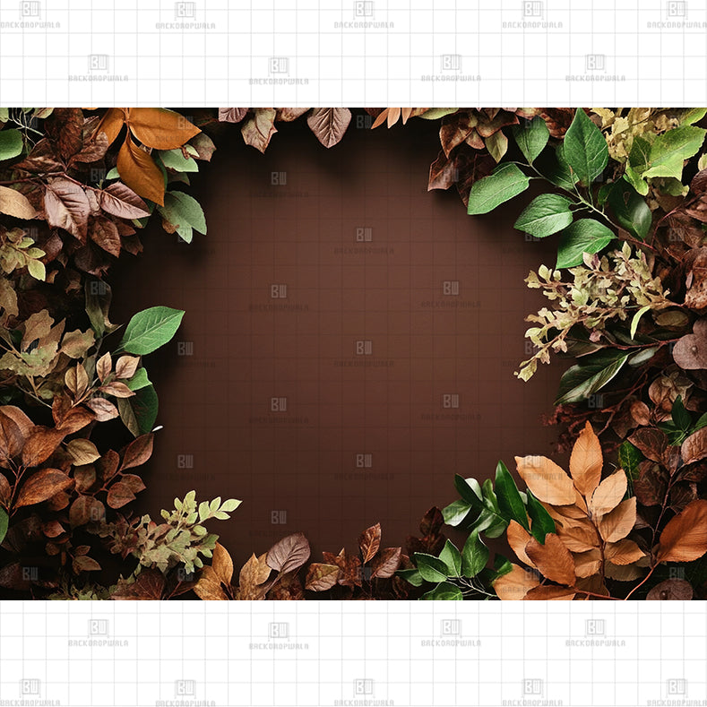 Autumn Leaves Frame Backdrop Printed Born Baby Backdrop