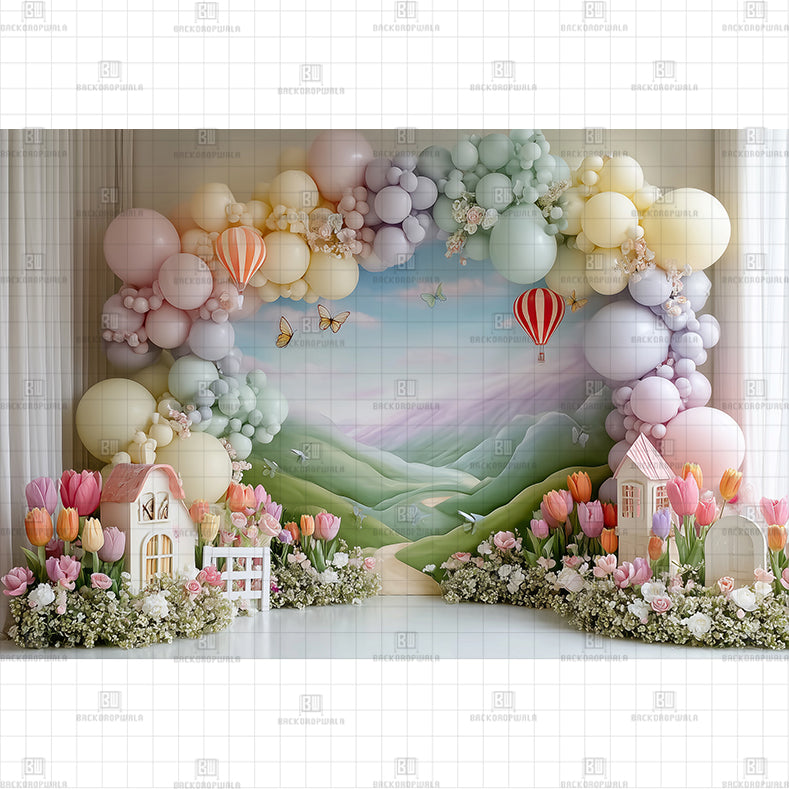 Blossom Birthday Printed Baby Backdrop