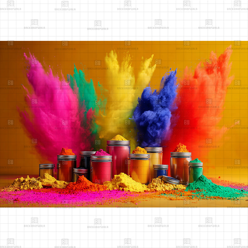 Colorful Pigment Display Printed Backdrop