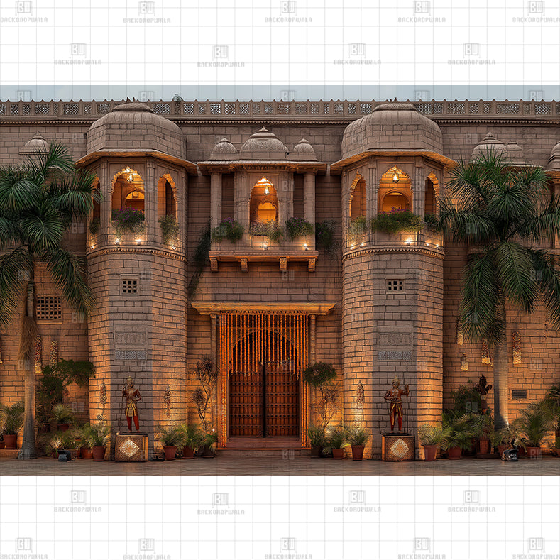 Royal Indian Wedding Entrance Printed Backdrop