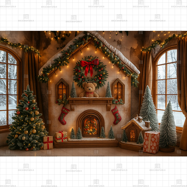 Teddy Bear Printed Baby Backdrop