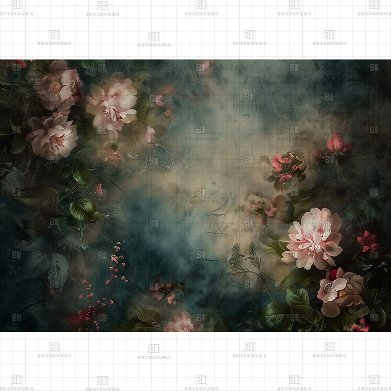 Whispering Peach Blooms Backdrop Printed Born Baby Backdrop
