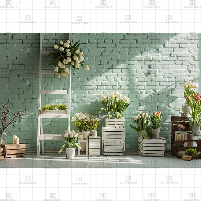 Blue Flower shop Printed Baby Backdrop (Copy)