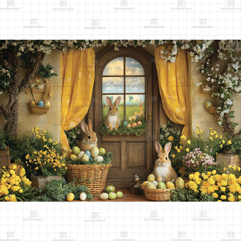 Ellow Window Backdrop Yellow Cottage Window Printed Baby Backdrop – Backdropwala