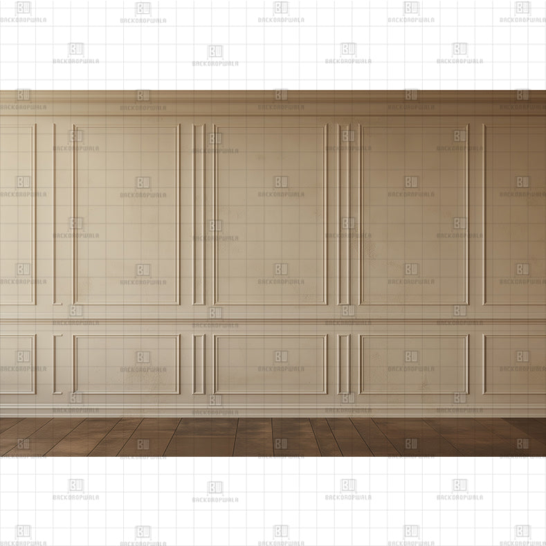 European Beige Wainscot backdrop Printed Baby Backdrop