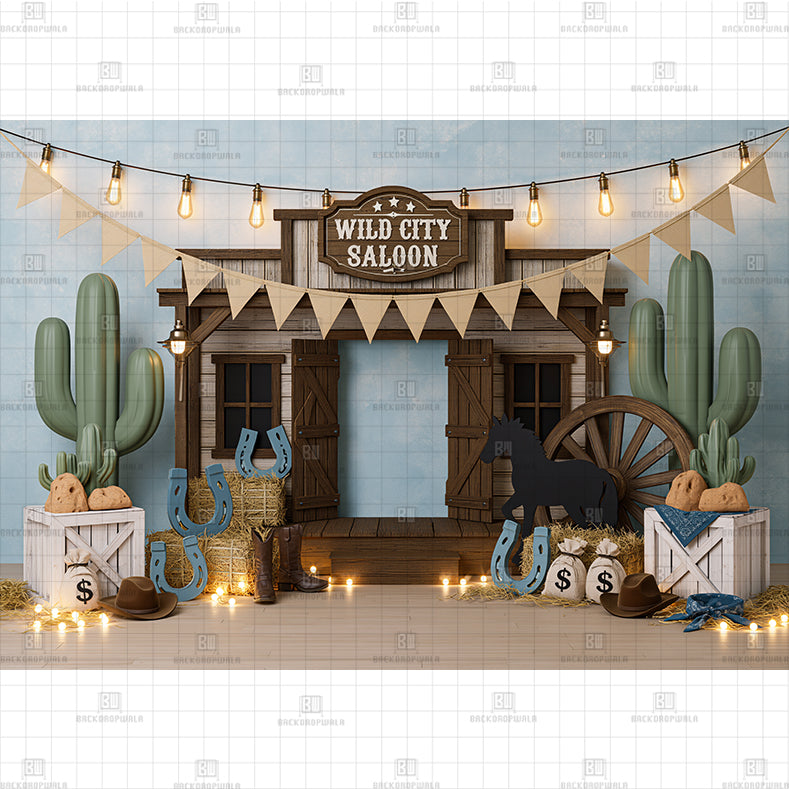 Western Frontier Fest Printed Baby Backdrop