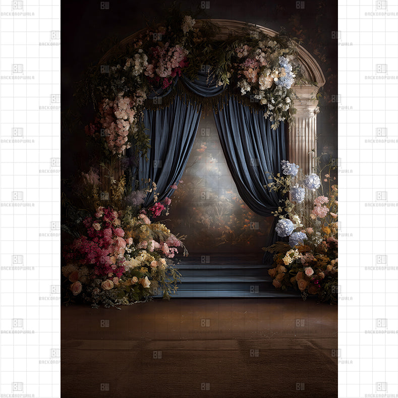 Tapestry of the Moonlit Bloom Printed Maternity Backdrop