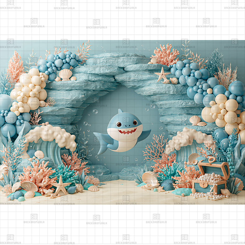 Ocean Castle printed Baby Backdrop