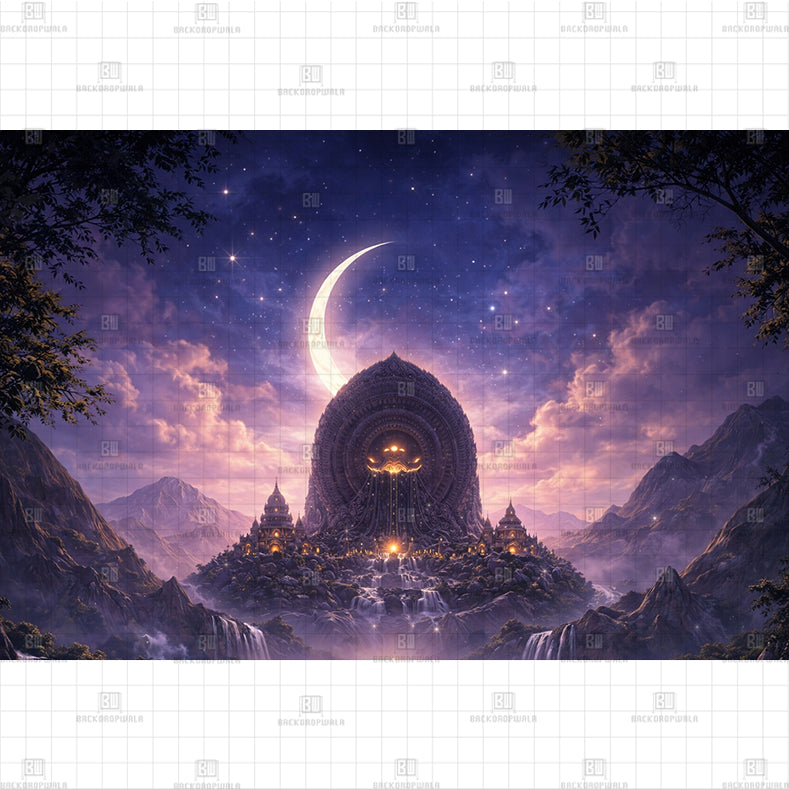 The Crescent Moon Sanctuary Printed Backdrop