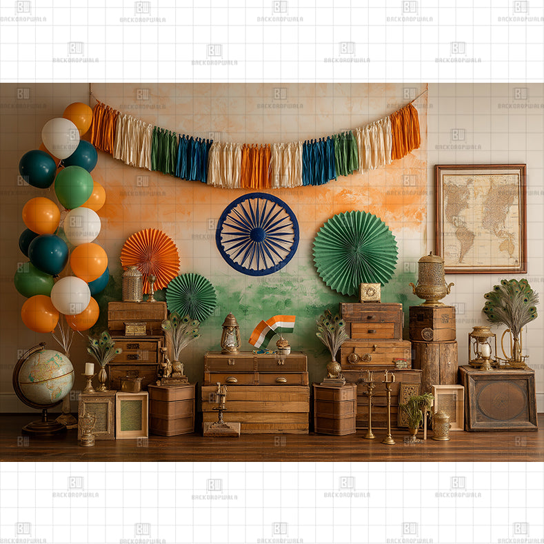 Patriotic Photo Booth Printed Baby Backdrop