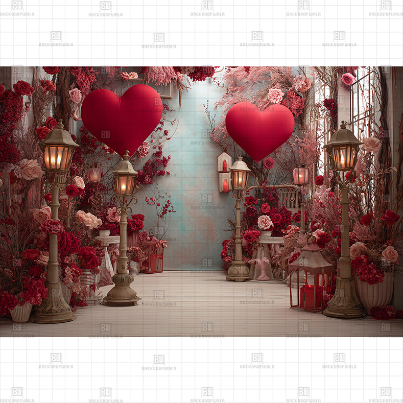 Romantic Valentine's Day Floral Backdrop