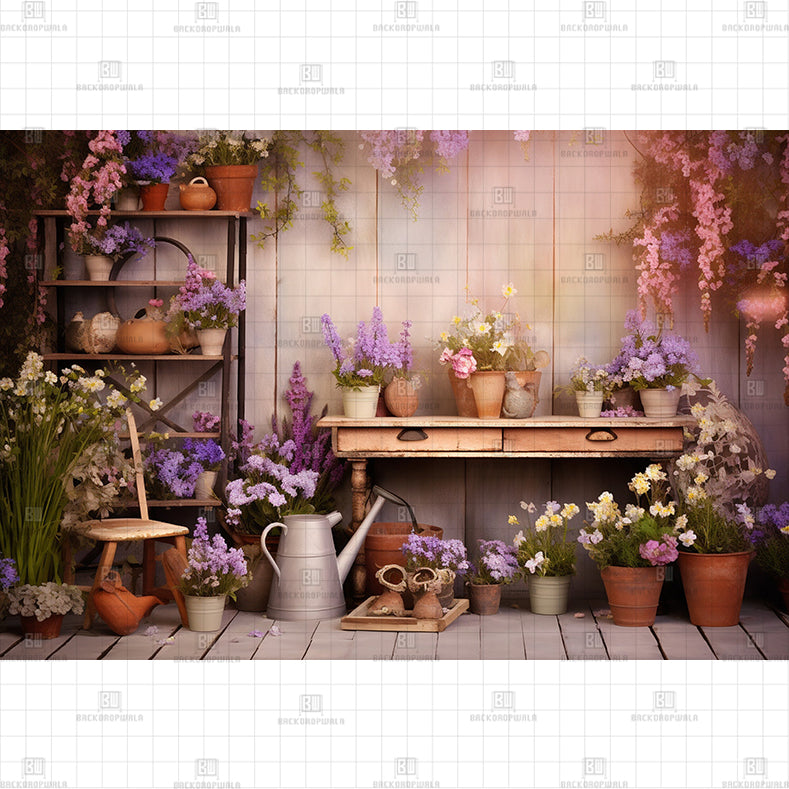 Lavender Garden Printed Baby Backdrop