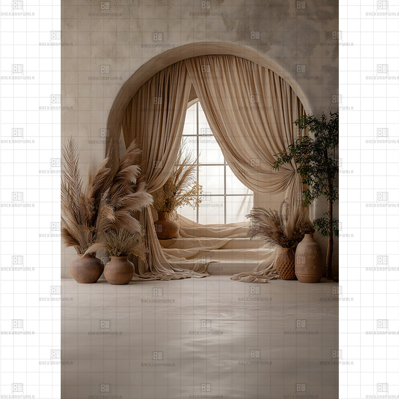 Muted Tones Windowscape Printed Maternity Backdrop