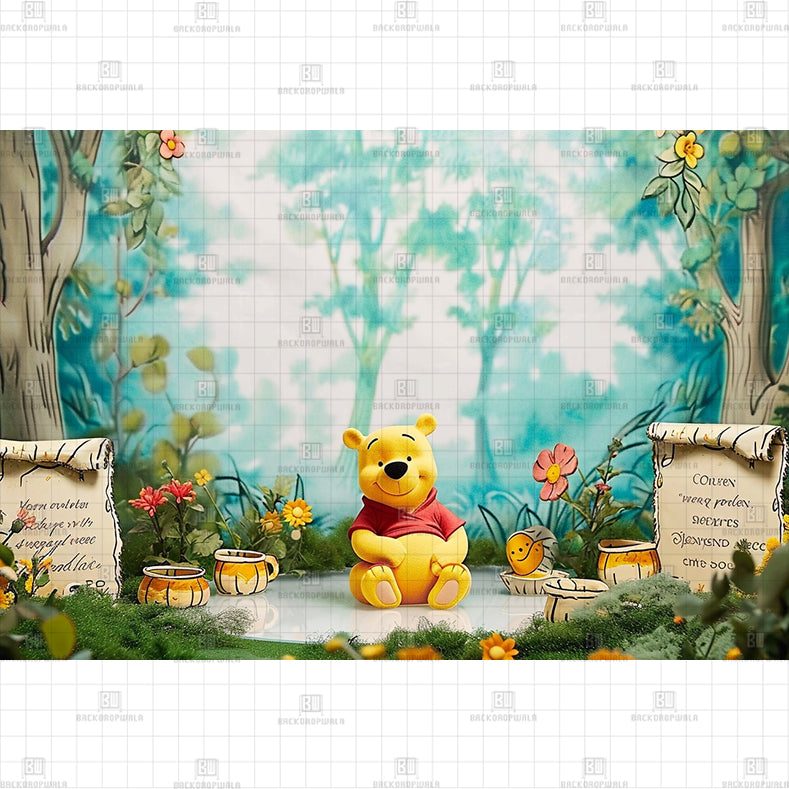 Pooh’s Forest Printed Baby Backdrop