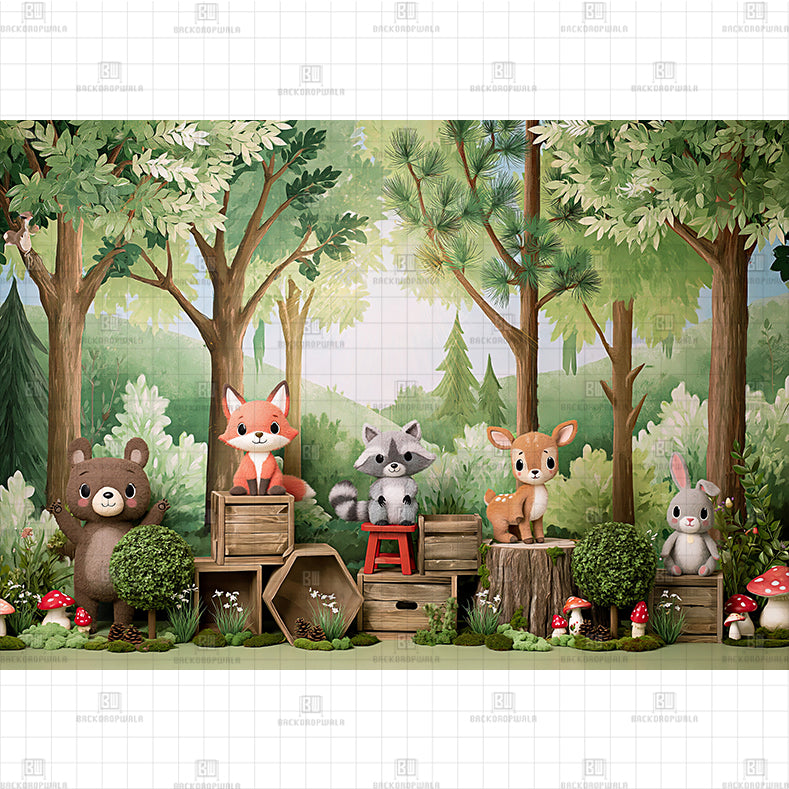 Jungle Safari Printed Baby Backdrop