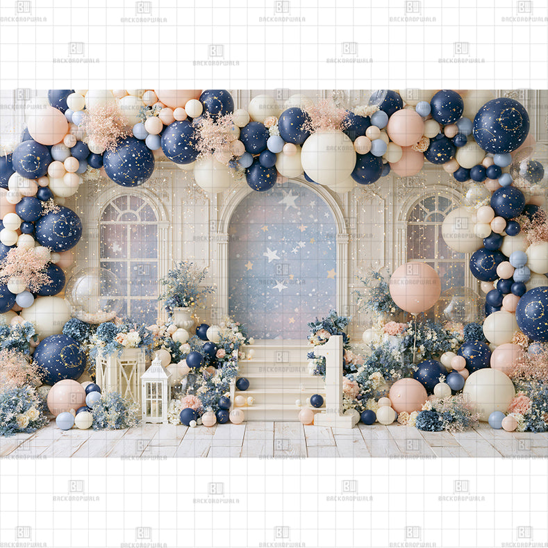 Painted Petal Birthday Printed Baby Backdrop