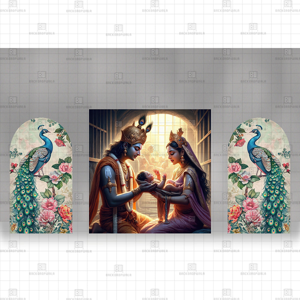 Krishna Divine Arrival Printed Event Backdrop