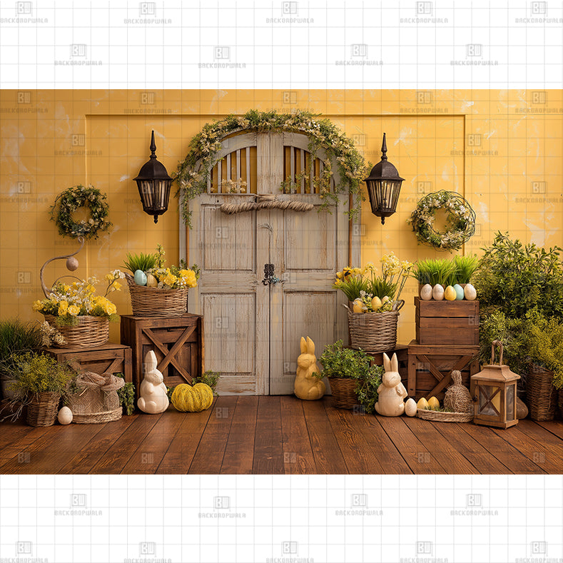 The Bunny Village Printed Baby Backdrop